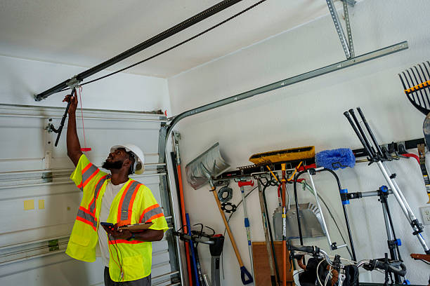 Professional Garage Door Panel Replacement technician working in Roseville, MI